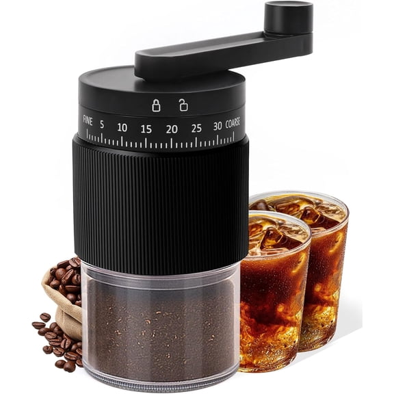 Manual Coffee Grinder with Ceramic Burr, 40g Capacity,35 Adjustable Settings,Portable Hand Mill for Espresso, French Press, Drip,Pour Over,Cold Brew,Compact and Quiet Home Use