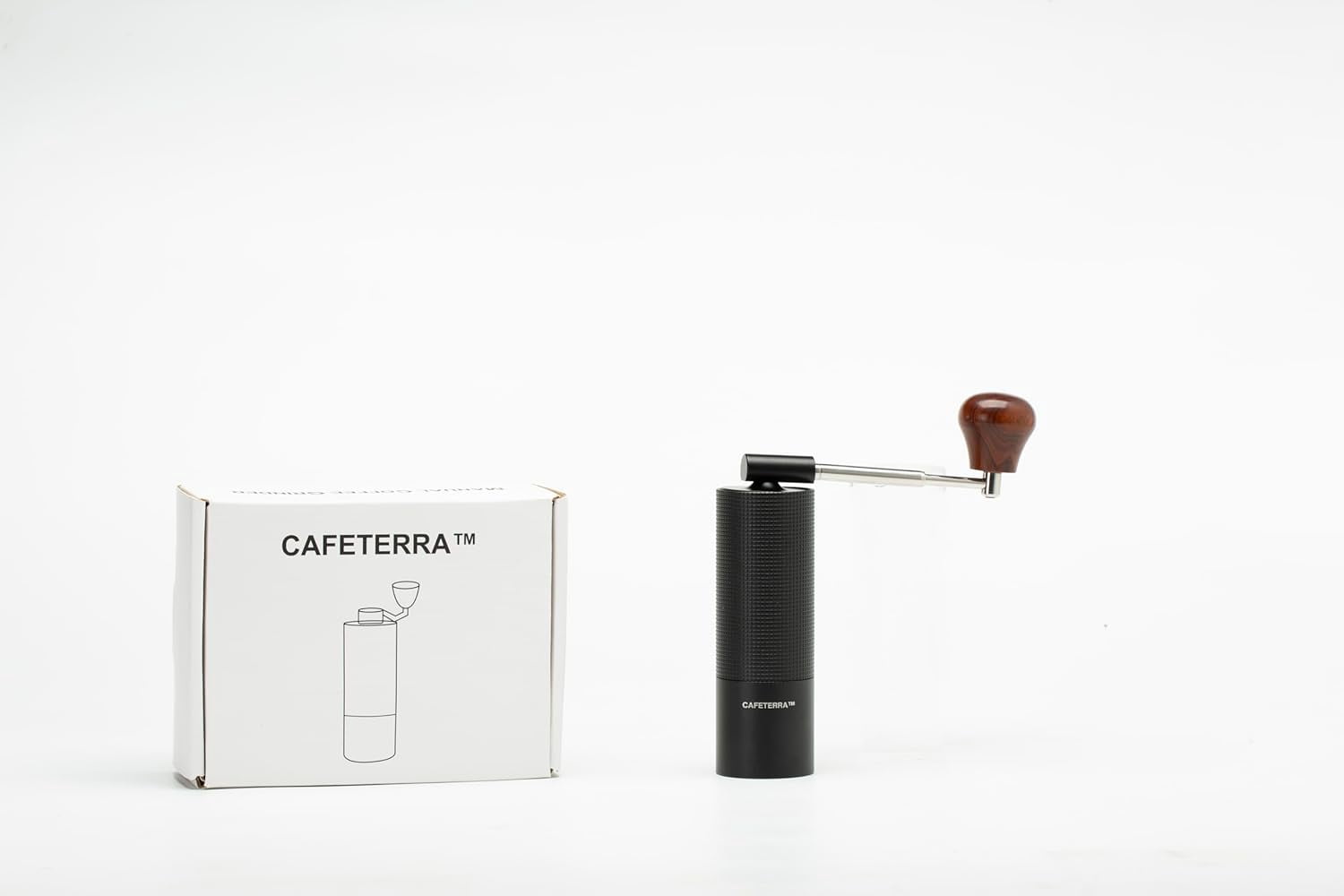 Manual Coffee Grinder – Foldable Stainless Steel Handle with Wooden Knob, 38mm Conical Burr, Adjustable Grind for Espresso to French Press, Portable Hand Grinder for Home & Travel