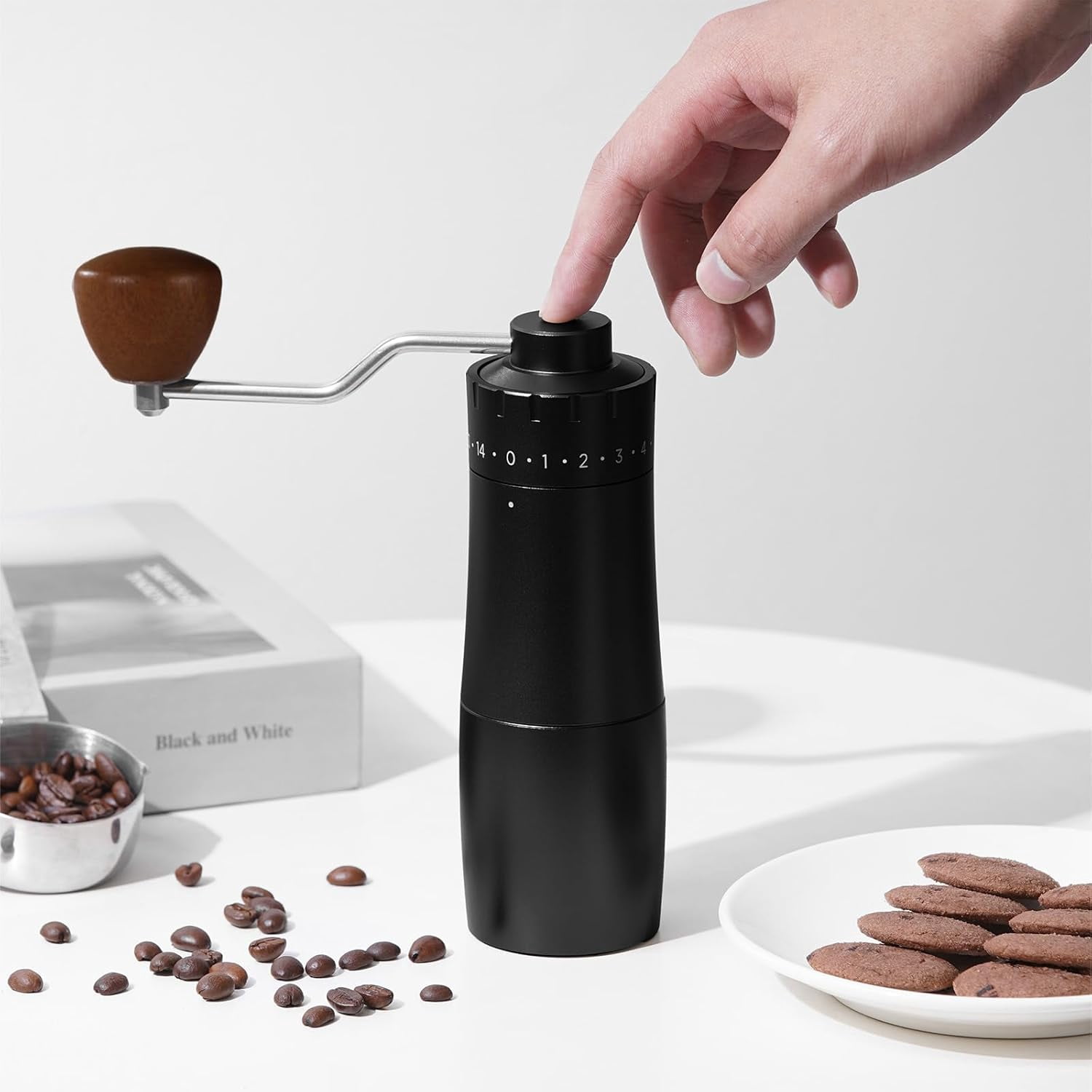 Manual Coffee Grinder with Stainless Steel Burr for Espresso and Pour Over
