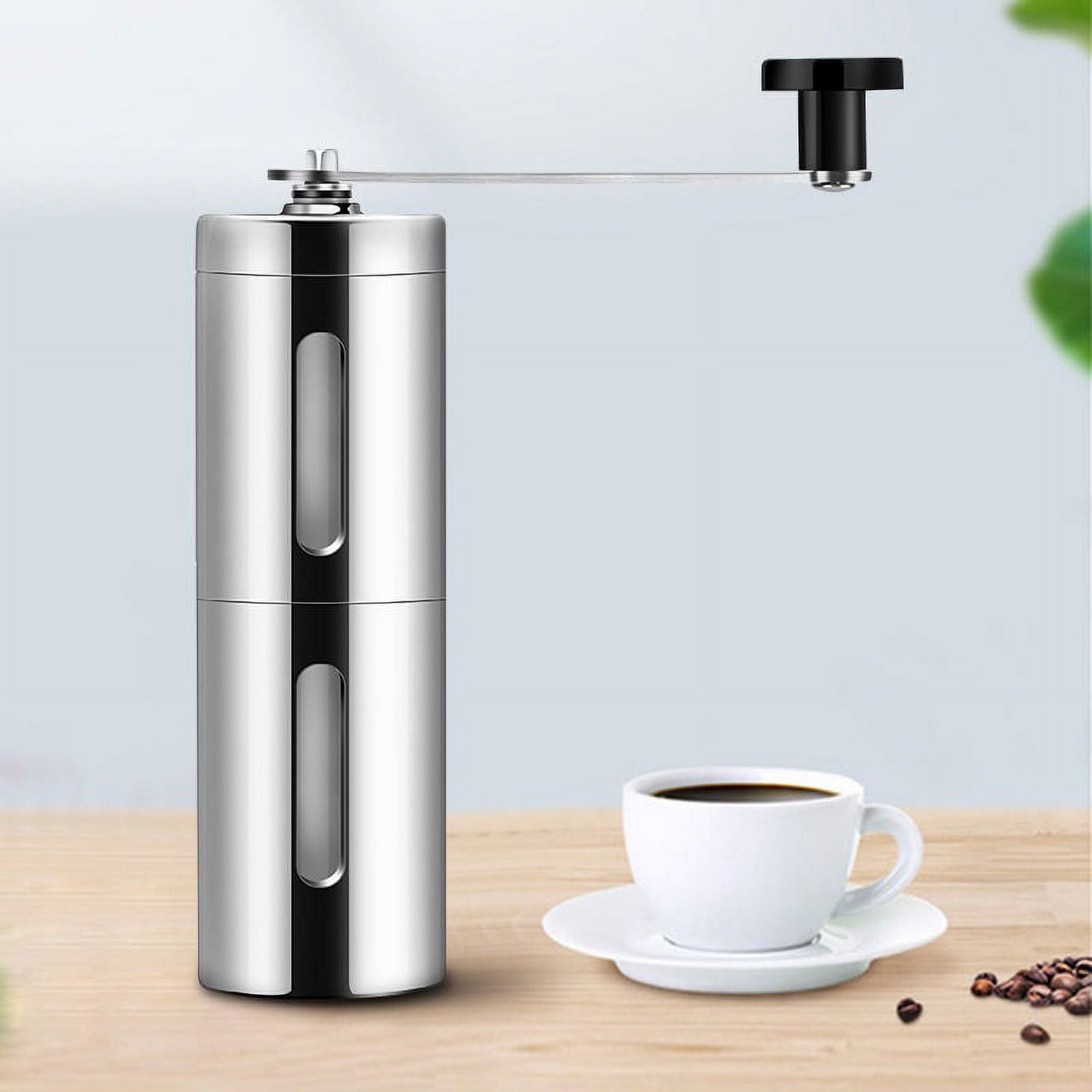 JavaPresse Manual Coffee Grinder Conical Burr Mill Brushed Stainless Steel