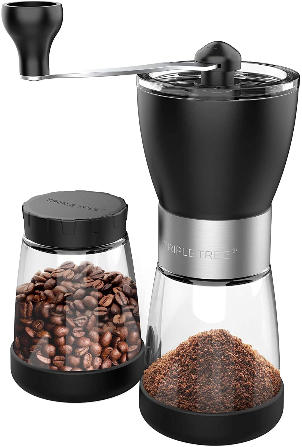 Dual Cutter Manual Coffee Grinder with Highly Nitrogen Steel Conical  Burr,Hand Coffee Bean Grinder Maker Adjustable Coarseness,Portable  Efficiency