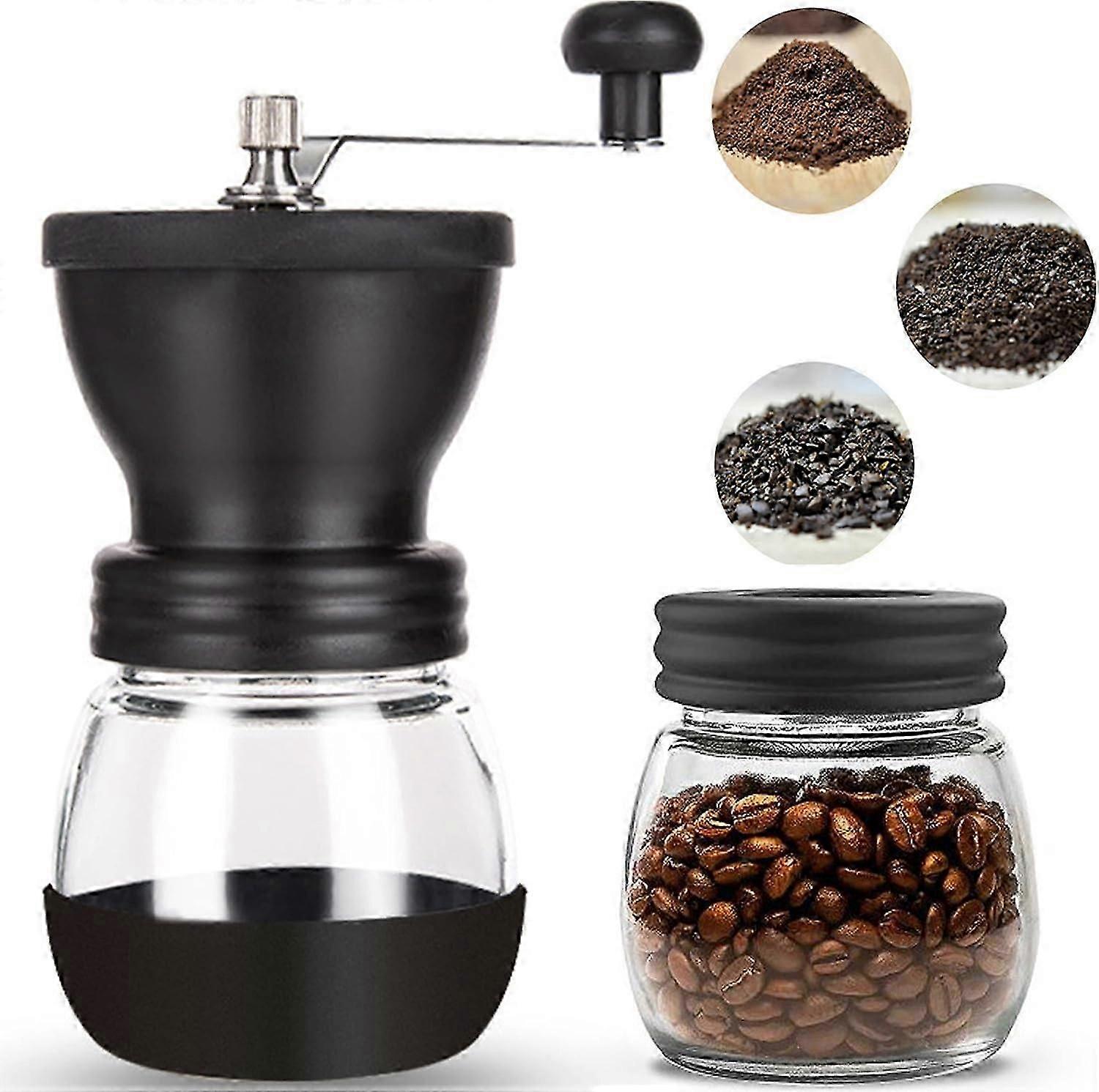 Manual Coffee Grinder Handheld Coffee Grinder With 2 Glass Jars