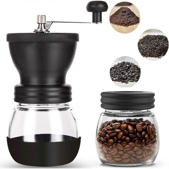 Manual Coffee Grinder Handheld Coffee Grinder With 2 Glass Jars