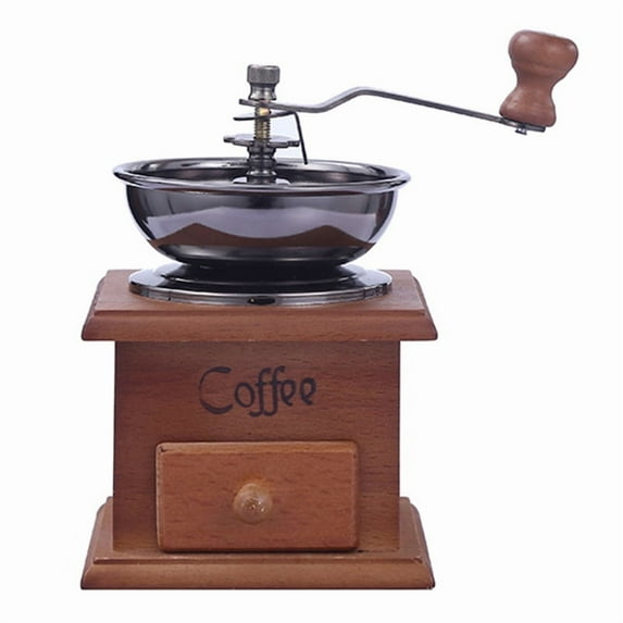 Manual Coffee Grinder Mini Vintage Wooden Coffee Bean Grinder for Making Mesh Coffee Classic French Press for Decoration & Gift