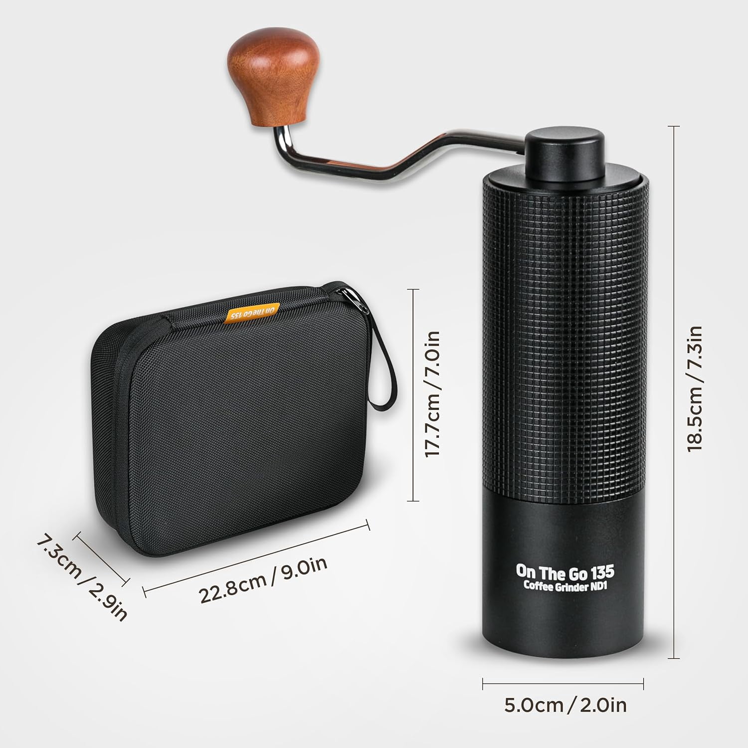 Manual Coffee Grinder - Stainless Steel Conical Burr with Adjustable Settings, Double Bearing for Home Travel Camping Gift