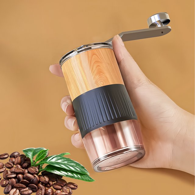 Manual Coffee Grinder Stainless Steel Hand Coffee Grinder Adjustable Settings, Portable Conical