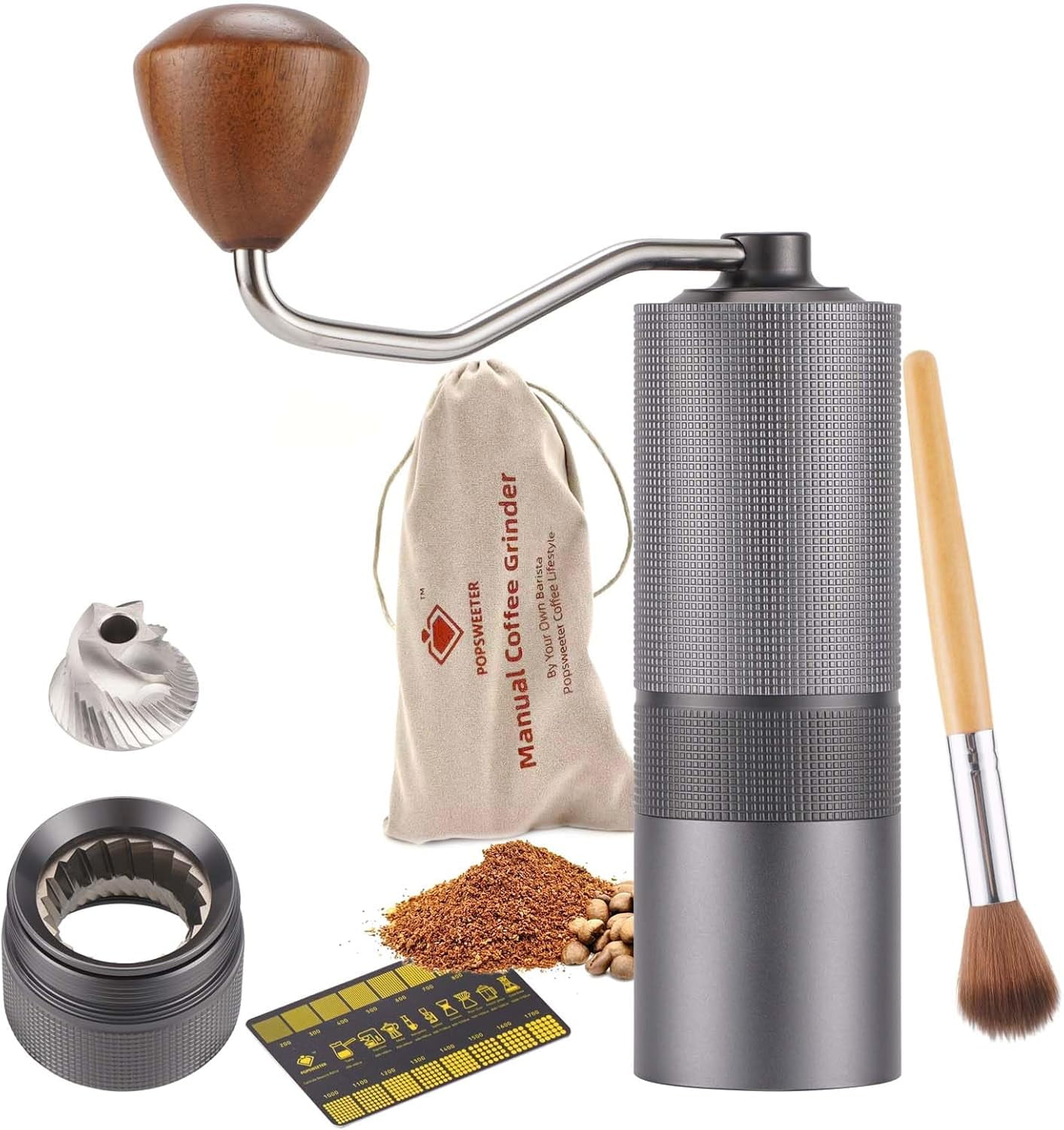 Manual Coffee Grinder With Detachable Stainless Steel Tapered Outer