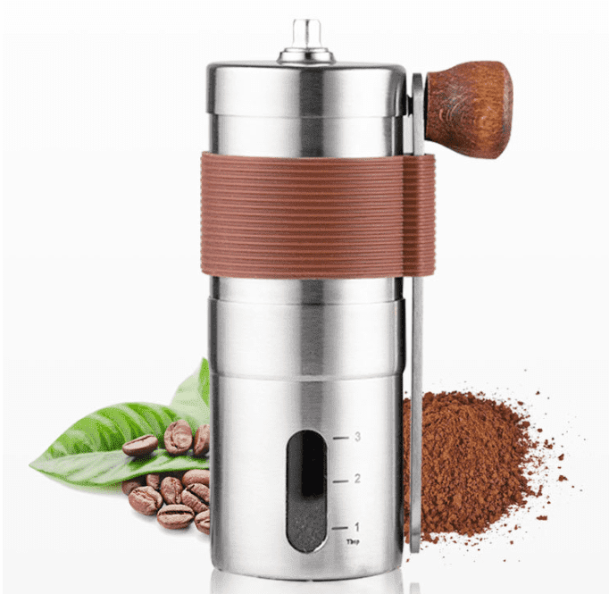 Manual Coffee Grinder with Conical Burr - Adjustable Stainless Steel Hand Crank Grinder for French Press, Espresso, Travel Camping