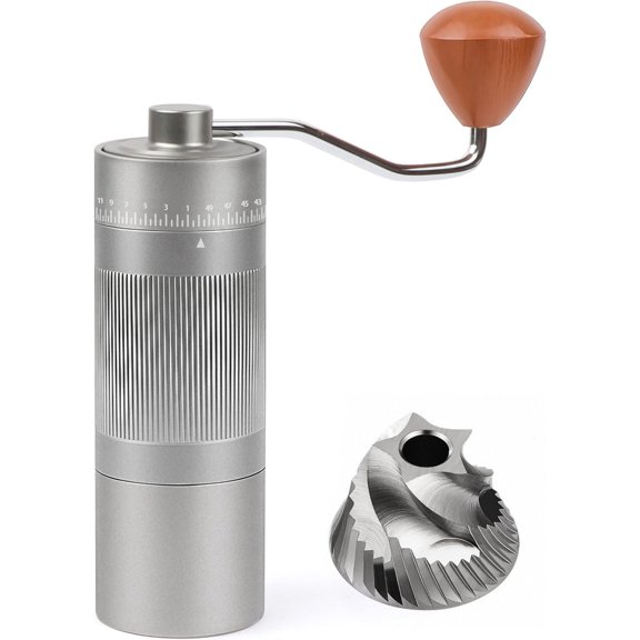Manual Coffee with Stainless Steel Burr - 22g Capacity Handheld Mill for Espresso, with 55 Adjustable Settings & Quiet -Extra Fine - Portable Coffee Bean for use