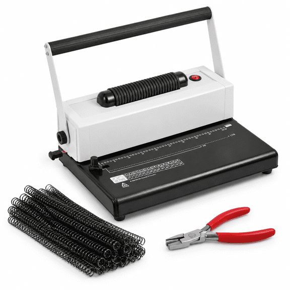 Manual Coil Spiral Binding Machine with 5/16'' Coils and Crimper Pliers