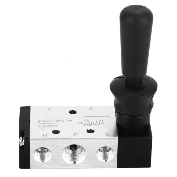 Manual Control 4H210-08 Hand Pull Pneumatic Mechanical Valve 2 Position 5 Way PT1/4 Lever Actuated Air Control Valve, 10 in x 8 in / 25.4 cm x 20.3 cm