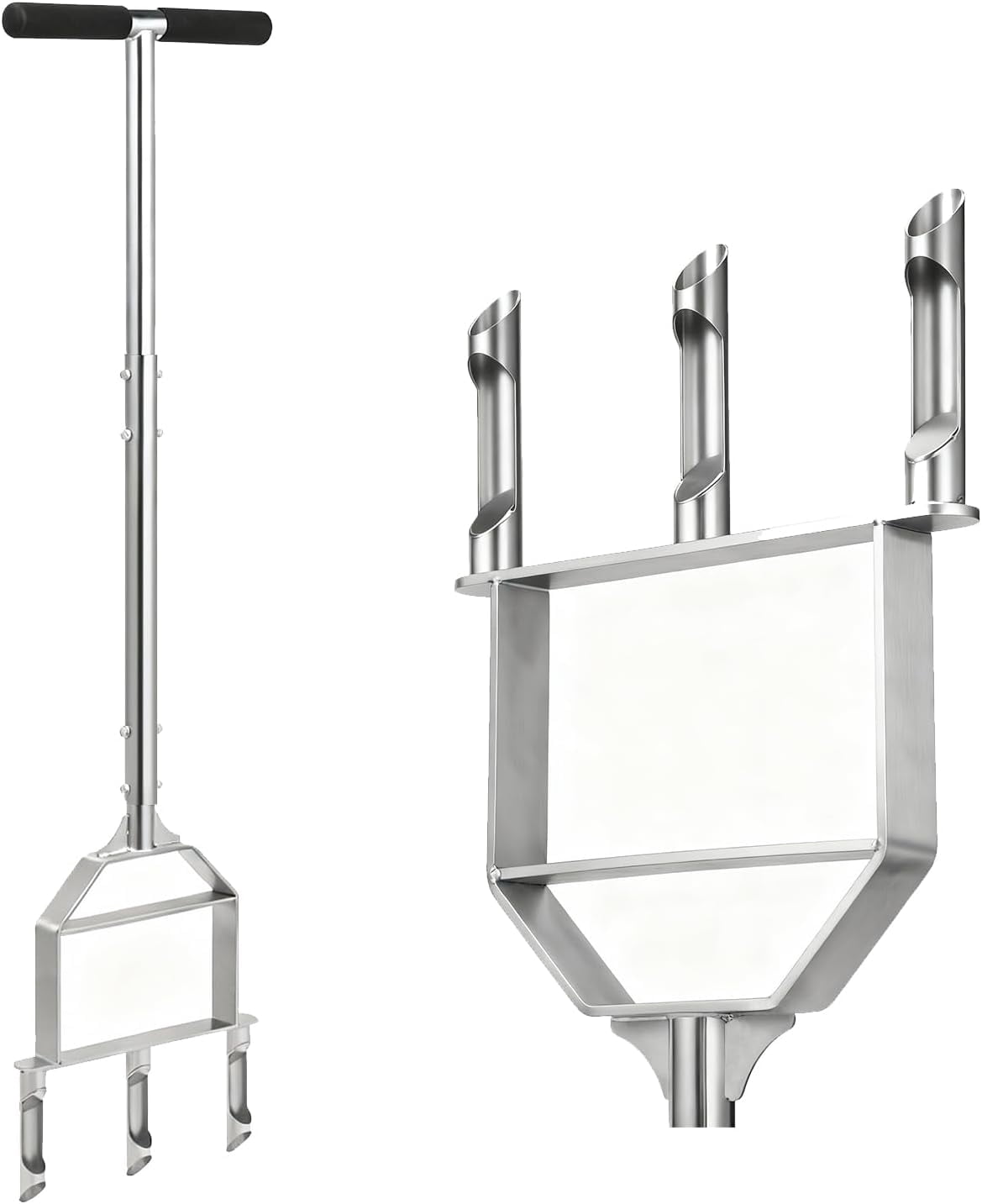 Manual Core Aerator Lawn Tool, Stainless Steel Semi-Assembled Grass Aeration Tool for Loosening Soil and Improving Health