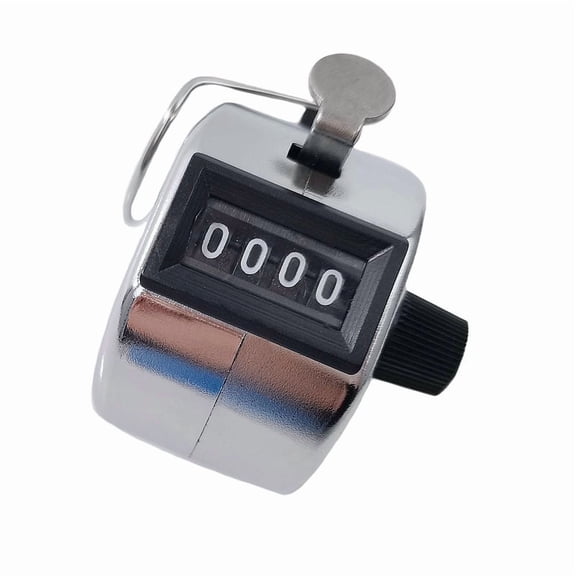 Manual Counter 4 Digit Hand Tally Counters Metal Hand Held Clicker Mechanical Palm Click Counter 1 Pcs
