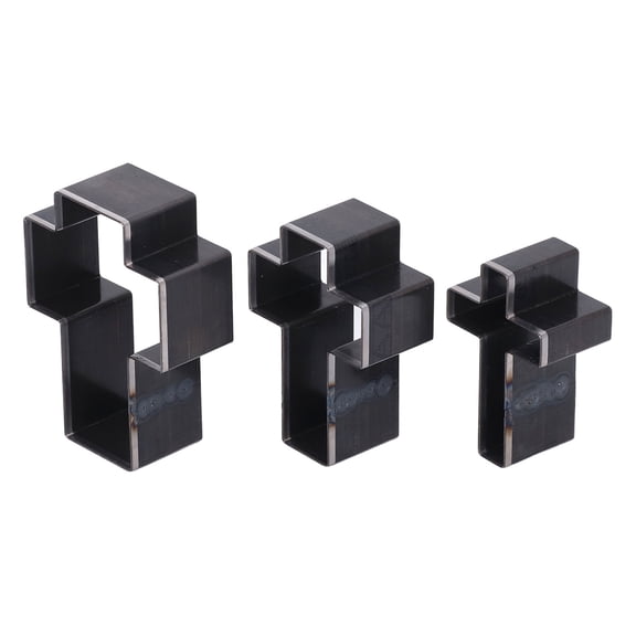 Manual Crossed Shape Cutting Dies Leather Craft Hollow Hole Punch Cutter Tool Set 2.1-2.7 in / 53-69 mm