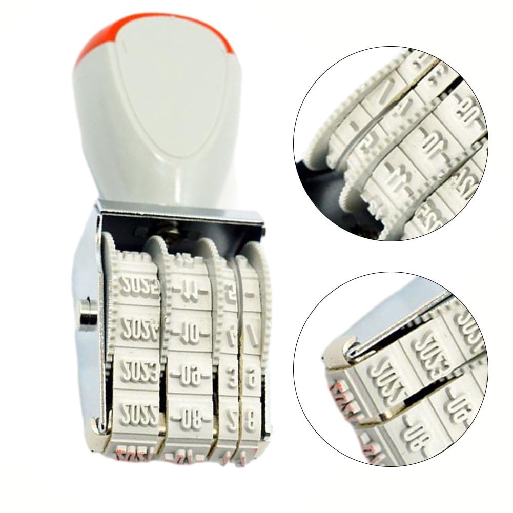 Manual Date Stamp, Creative DIY Business Rubber Stamp with Adjustable Date Rolling Stamps School