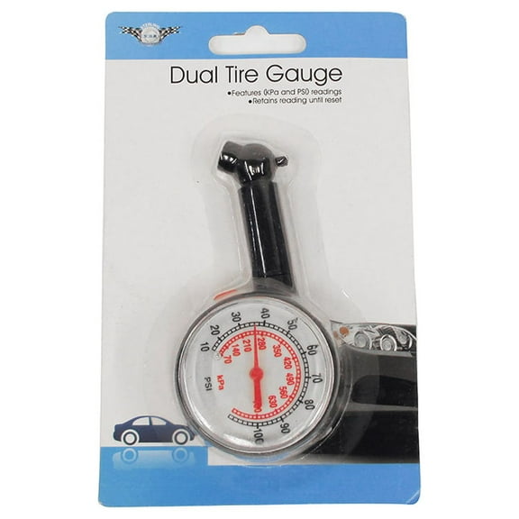 Manual Dial Vehicle Wheel Tire Air Pressure Gauge Easy Read 0-100 PSI kPa Auto Accessory Emergency Tool
