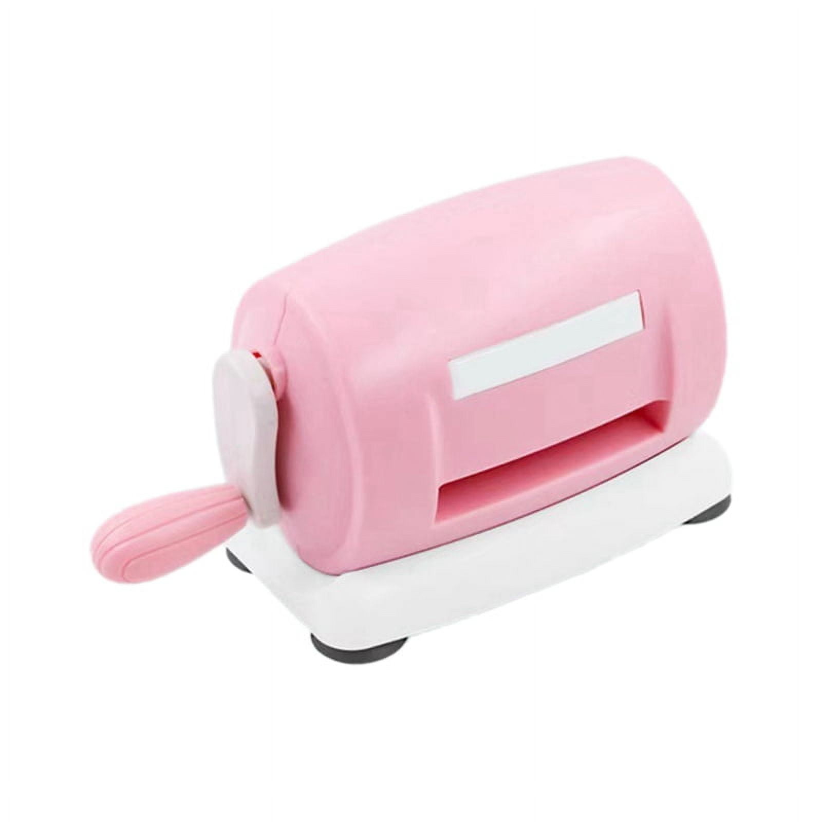 Manual Die-Cutting Embossing Machine, Mini Open Scrapbook DIY Hand-Made Tools, Card Decorations Pink plastic