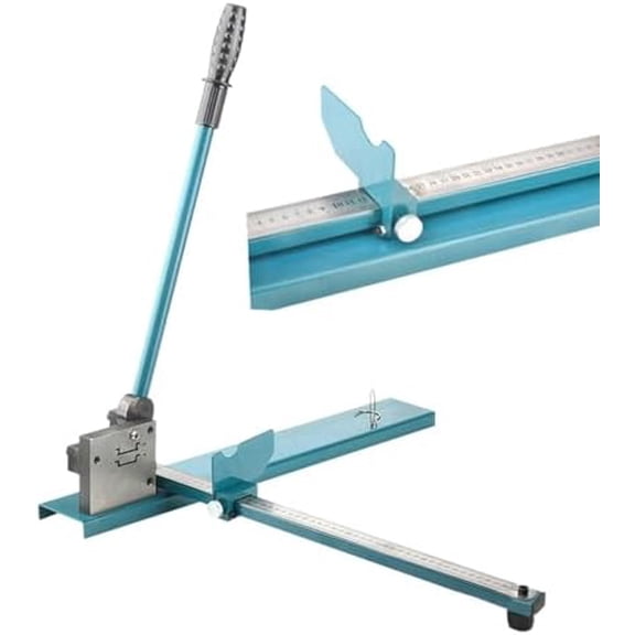 Manual Din Rail Cutter, Dual Groove Rail Cutting Tool with 50cm/20in Measuring Ruler Sliding Baffle for Slotted Steel Aluminum Iron PVC Guide Rail Cutting$$Tools & Hardware Other