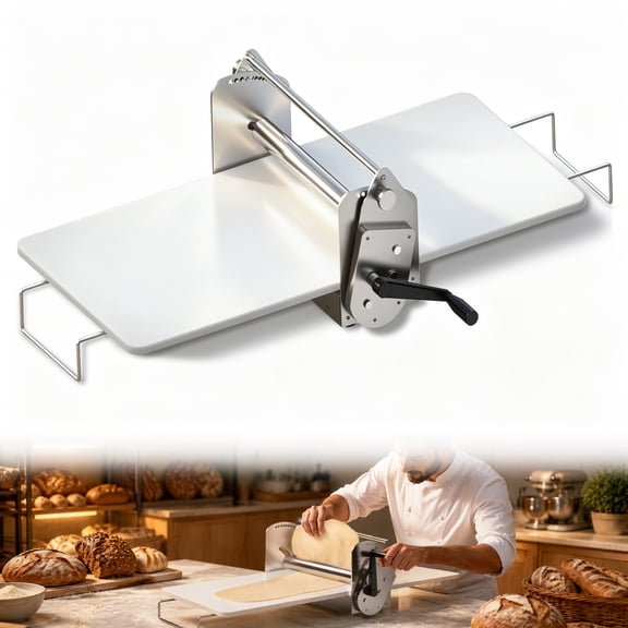 Manual Dough Sheeter, Counter Top Dough Sheeter, Compact Dough Sheeter Machine For Bakery Pizza12 IN Wide Dough Machine With Adjustable Thickness, 304 Stainless Steel