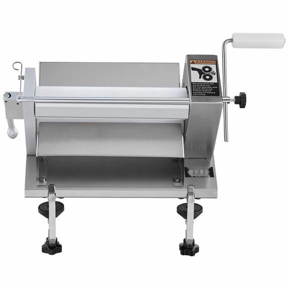 Manual Dough Sheeter Machine, Puff Pastry Roller - Adjustable 1/2 Inch, Stainless Steel - for Fondant, Croissants, Pasta, Home & Commercial Kitchen