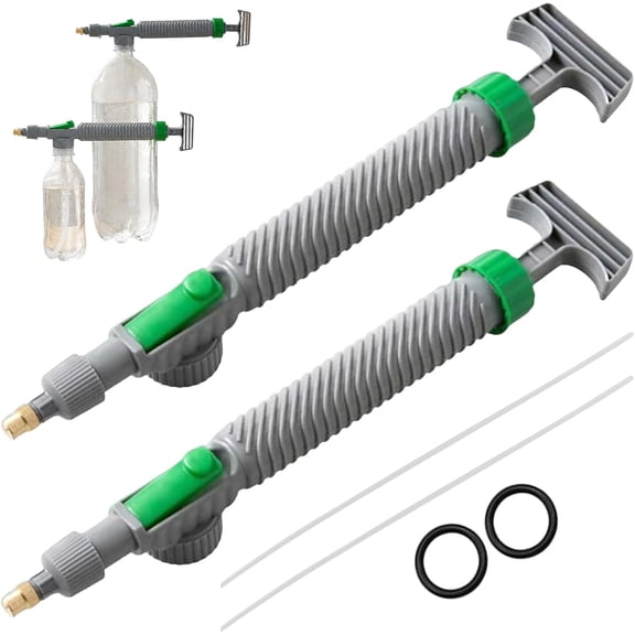 Manual Drink Bottle Sprayer, with Adjustable Nozzle, High Pressure Garden Sprinkler, Handheld Pump for Watering & Fertilizer (2 Pcs)