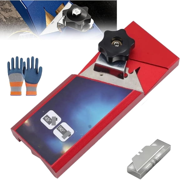 Manual Drywall Chamfer Tool Gypsum Board Cutter, Portable Edge Trimmer for Sheetrock Repair & Home Improvement(Red)