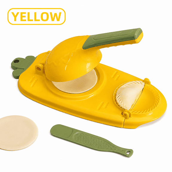 Manual Dumpling Maker Press, Dumpling Wrapper Maker Tool for Homemade Dumpling Skins, Handheld Dough Press Mold with Crimper Cutter, Kitchen Tool for Making Gyoza Ravioli Empanadas