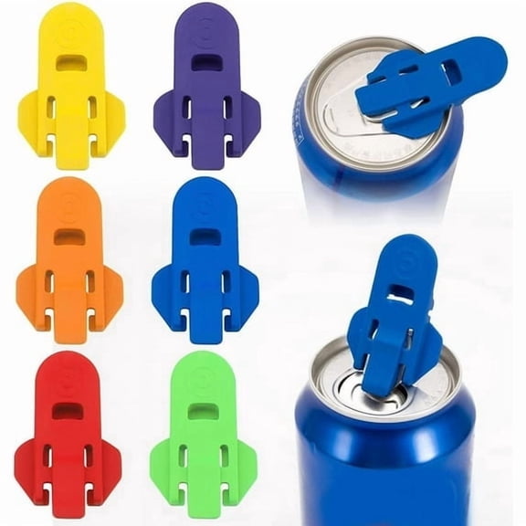 Manual Easy Can Opener, 6 Pcs Random Color Soda Beer Can Opener Beverage Can Protector for Pop, Cover Beer or Soda Cans at Picnic, BBQ, Protect Cold Drinks From Bees