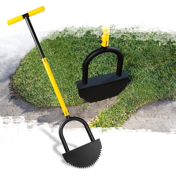 Manual Edger Lawn Tool with 38"-42" Adjustable Length, - Border Edger with Wide Footplate Manganese Steel , Garden Edging Tool for Flower Beds, Landscaping, Sidewalks, Yard