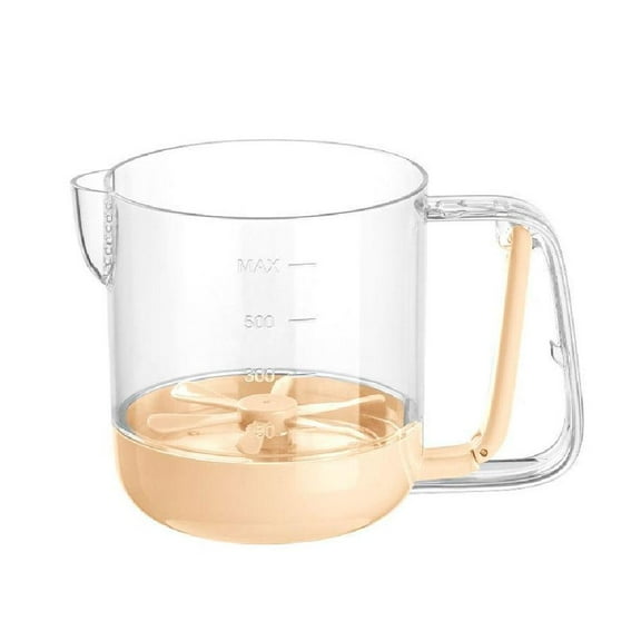 Manual Egg Mixing Cup with Scale, Semi-Automatic Hand Grip Force Egg Beater Whisk, Labor-Saving Manual Rotary Kitchen Egg Mixer Kitchen Manual Mixing Tool B0F7