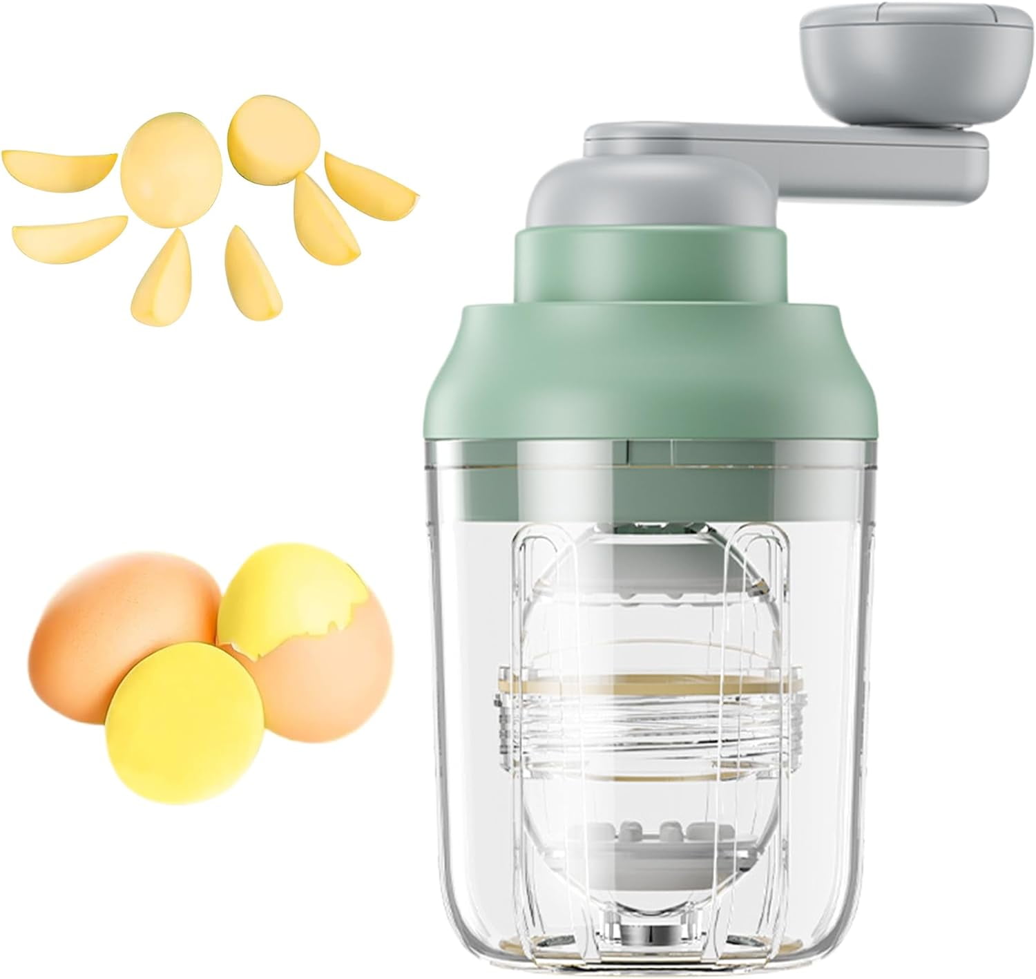 Manual Egg Spinner for Golden Egg: Portable Hand Egg Scrambler In Shell,Home Wireless Egg Spinner for Boiled Golden Eggs,Golden Egg Maker for Making Egg Sandwiches, Egg Pudding, Egg Salad (Green)