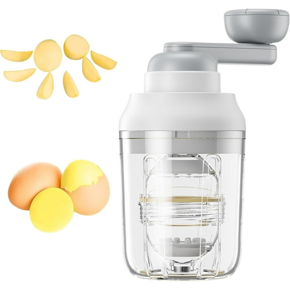 Manual Egg Spinner for Golden Egg: Portable Hand Egg Scrambler In Shell,Home Wireless Egg Spinner for Boiled Golden Eggs,Golden Egg Maker for Making Egg Sandwiches, Egg Pudding, Egg Salad (White)