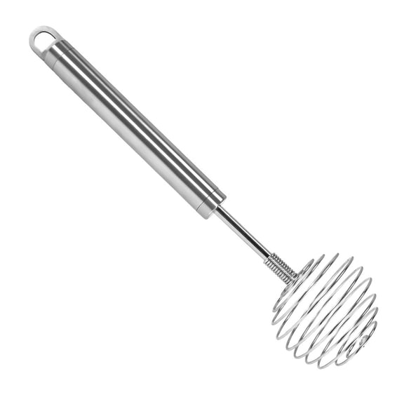 Manual Eggs Whisk Rotating Push Mixer Stirrer Stainless Steel Spirals Spring Whisk Handheld Butter Eggs Mixer Easy to Use