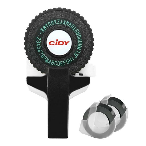 Manual Embossing Label Maker, Mini Embossed Tape Printer, Portable Organizer Labeling Tool, Black
