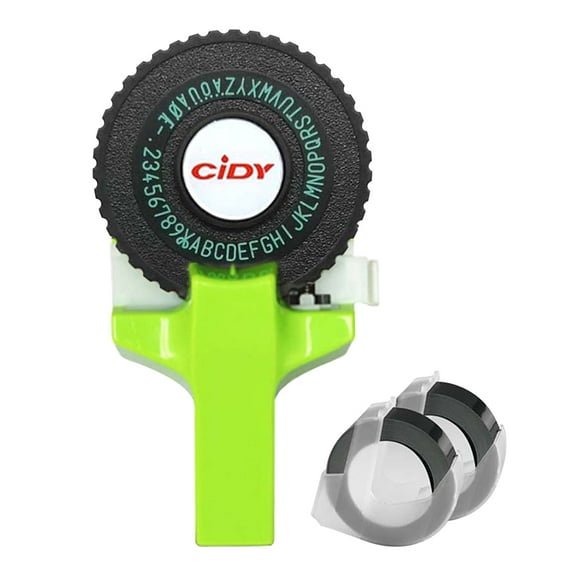 Manual Embossing Label Maker | Mini Handheld Label Printer | Ergonomic Soft-Grip Handle | Intuitive Turn-and-Click Operation | Includes 1 Copier, 2 Tapes | 10.5x5.5x5.3cm | No Batteries Required