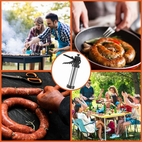 Manual Enema Stainless Steel Beef Jerky Making Tools Banger Stuffer Jerky Maker Perfect for Homemade Jerky and Banger