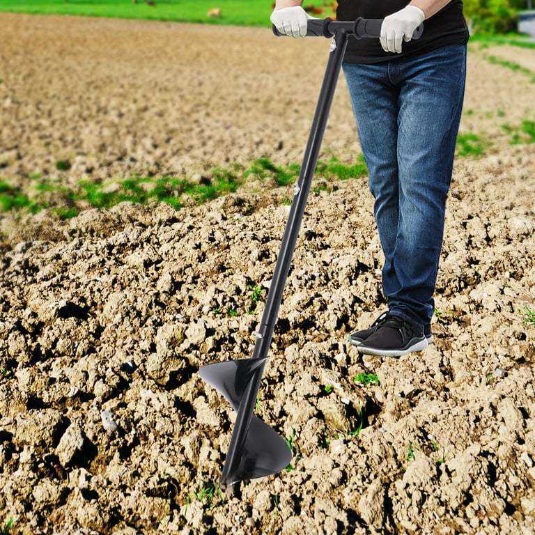 Manual Fence Post Hole Auger Soil Digger Hole Borer Hand Digger T Shaped