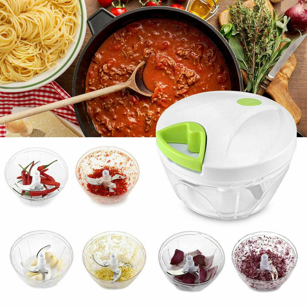Brieftons Express Food Chopper: Large 6.8-cup, Quick & Powerful Manual Hand Held Chopper/Mixer to Chop Fruits, Vegetables, Herbs, Onions for Salsa