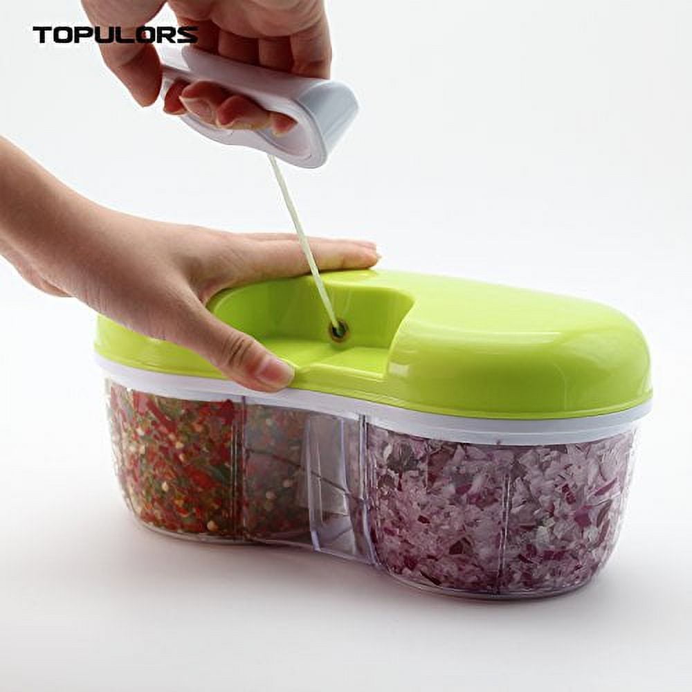 TOPOINT Manual Food Chopper, Compact & Powerful Hand Held Pull Vegetable  Chopper Blender To Chop Fruits, Vegetables, Herbs, Onions, Garlics For  Salsa, Salad, Pesto, Coleslaw, Puree 