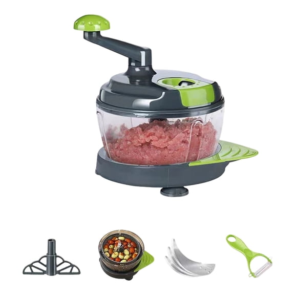 Manual Food Chopper Meat Grinder Dishwasher Safe Design Includes Eggs White Separator Tool