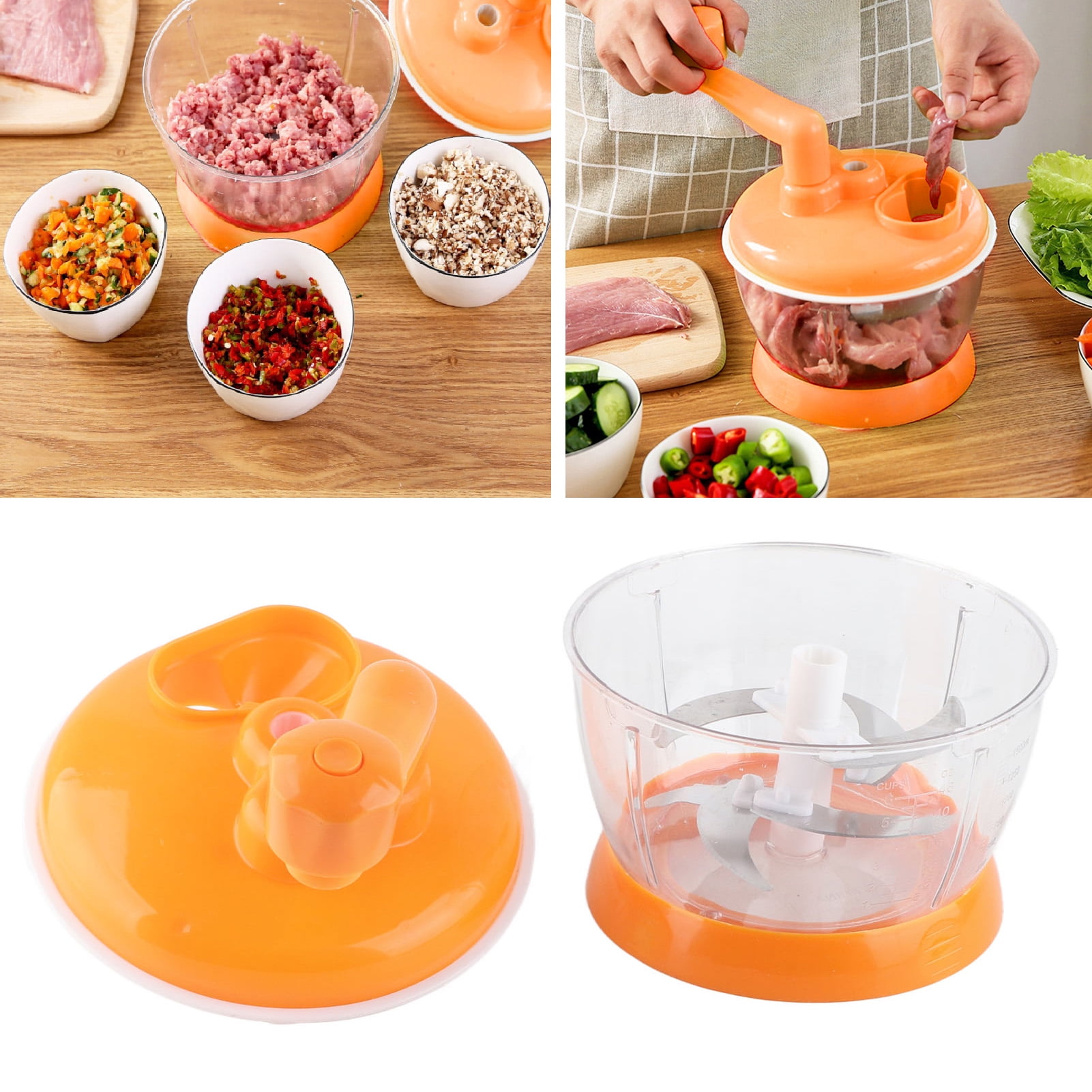 Manual Food Processor, Multifunctional Hand Crank Meat Grinder Food