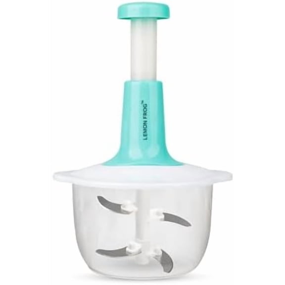 Manual Food Processor, Vegetable Chopper, Hand Press- Multipurpose 2L Capacity | Effortless Food Prep for Fruits, Veggies, Herbs, Nuts, Onions, Salad & Dressings, Salsa, Guacamole and Many More!