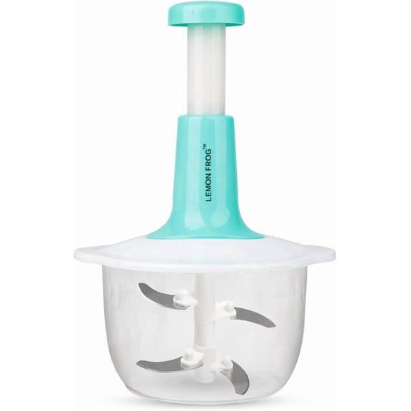 Manual Food Processor, Vegetable Chopper, Hand Press- Multipurpose 2L Capacity | Effortless Food Prep for Fruits, Veggies, Herbs, Nuts, Onions, Salad & Dressings, Salsa, Guacamole and Many More!