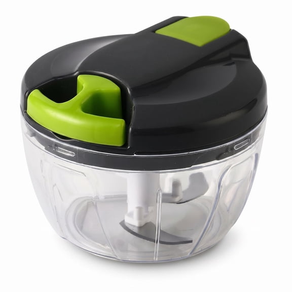Manual Food Processor Vegetable Chopper, Portable Hand Pull String Garlic Mincer Onion Cutter for Veggies, Ginger, Fruits, Nuts, Herbs, etc., 500ml,Gray-green
