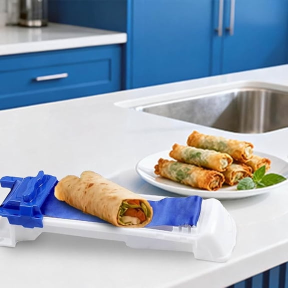 Manual Food Roller for Sushi and Vegetable Wraps, Plastic Kitchen Tool with Flexible Surface for Easy Rolling and Cleaning