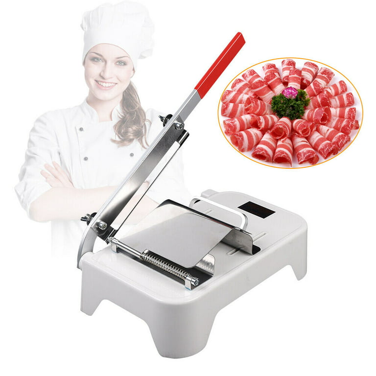 Manual Frozen Meat Slicer Beef Sheet Roll Cleavers Cutter Manual Meat Slicer  Adjustable Ham Mutton Cutter for Home Kitchen Commercial Use 