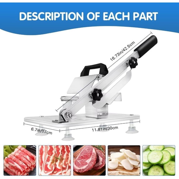 Manual Frozen Meat Slicer Meat Cutter Upgraded Stainless Steel Meat Cleavers Beef Mutton Roll Slicing Machine Vegetable Meat Slicer for Home Cooking Hotpot Shabu$$Home Decor, Kitchen, & Other