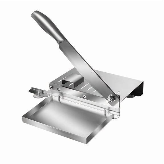 Manual Frozen Meat Slicer Stainless Steel - Meat Cutter for Beef Rolls, Vegetable, Bone, Adjustable Thickness, Easy to Clean Household Kitchen Slicer