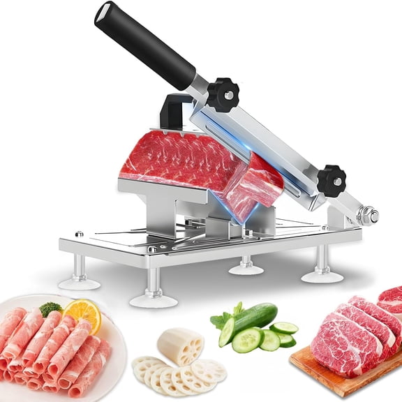 Manual Frozen Meat Slicer, Upgraded Stainless  Meat  for Beef Mutton Bacon   Slicing Machine for Hot Pot BBQ sandwiches pizza