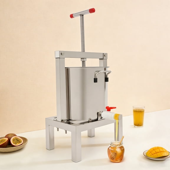 Manual Fruit Juicer, Grape Apple Juice Extractor 2.6gal/10L with Press Handle